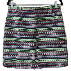 Shrinking Violet size large side zip mini skirt not lined neon pattern retro
